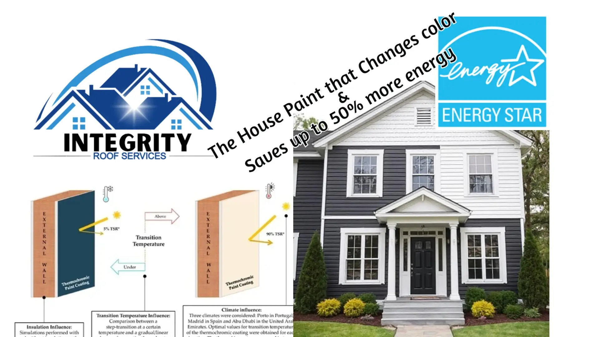 The House Paint that changes colors & saves 50% more energy on your roof or siding.