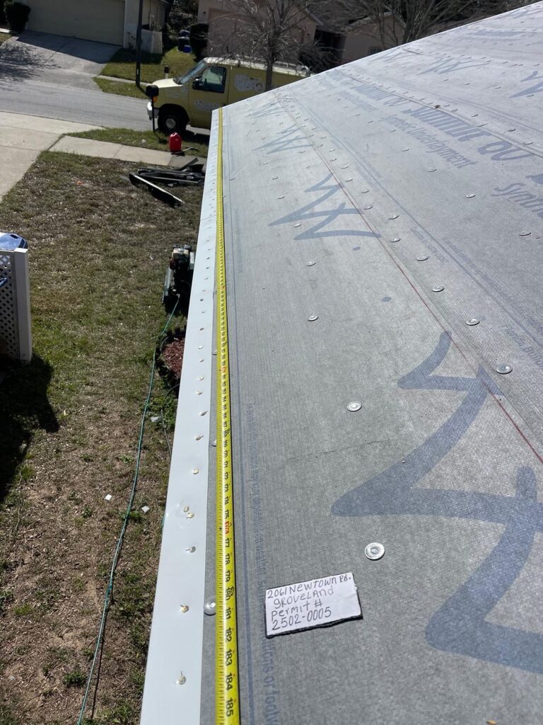 After Integrity Roof Services installation of roofing edge layer