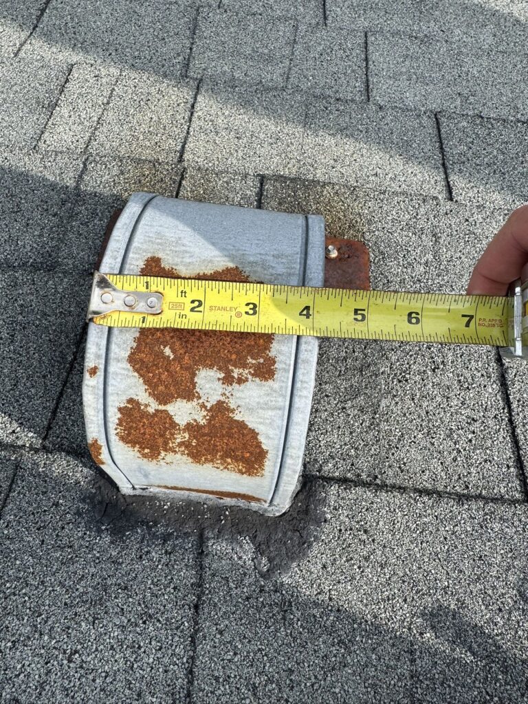 Before new vent installation by Integrity Roof Services