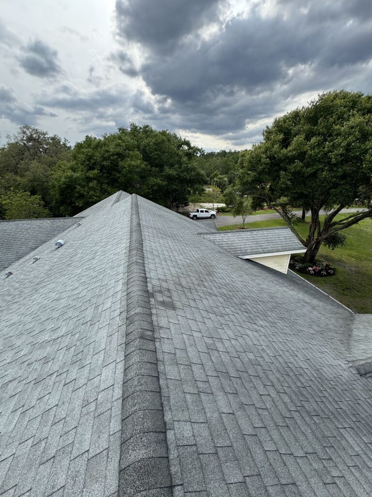 Home roof ridge in leesburg fl before installation and on inspection