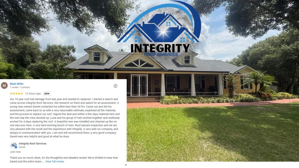Integrity Roof Services leesburg fl roof review complete great