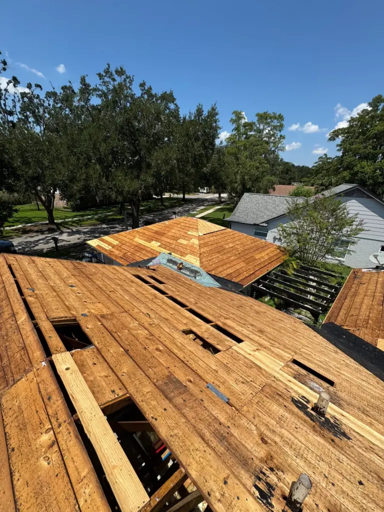 Damaged wood from leaving a damaged roof to long in winter park fl