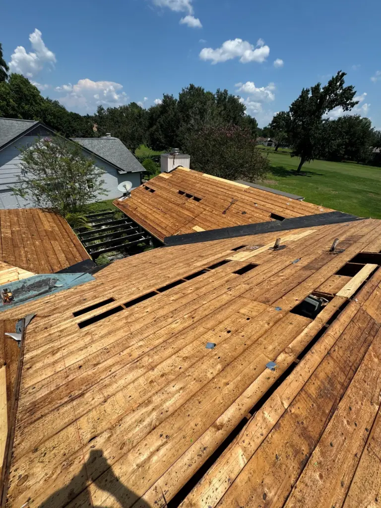 Removed damage and rotten wood from homes roof