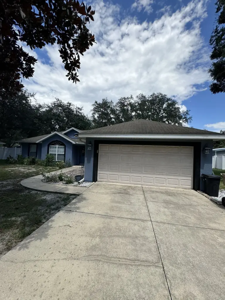 Roofing Projects FL 1 “Detailed photo of roof storm damage in Longwood, FL prior to full replacement with Atlas Pristine shingles.