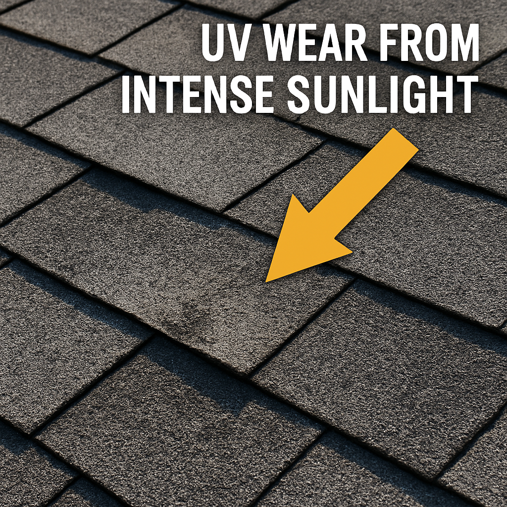 UV Wear From Intense Sunlight asphalt shigles