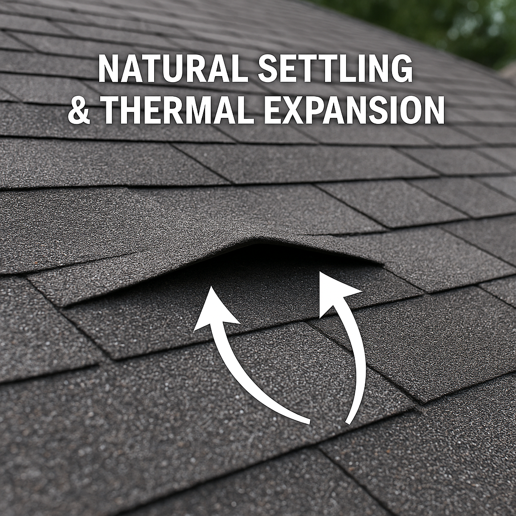 natural settling and thermal expansion asphlat roofing 