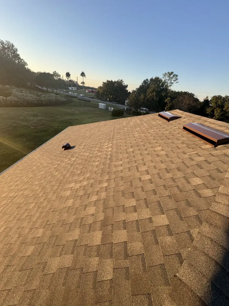 Clean finished roof with Weathered Wood shingles