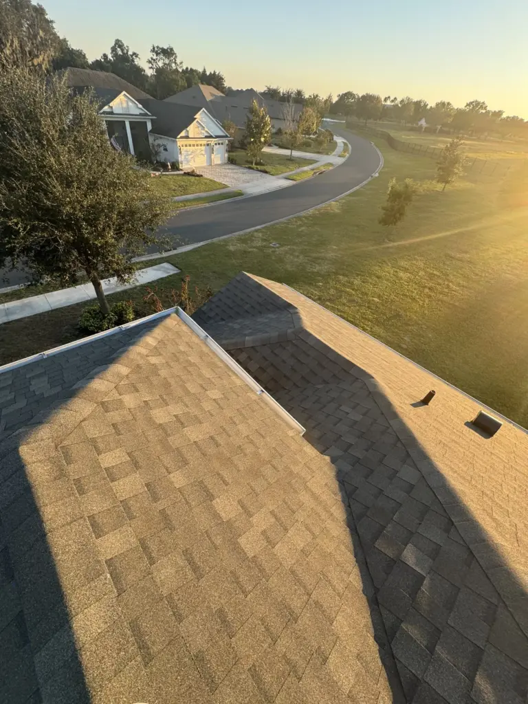 Rear slope showing full shingle replacement