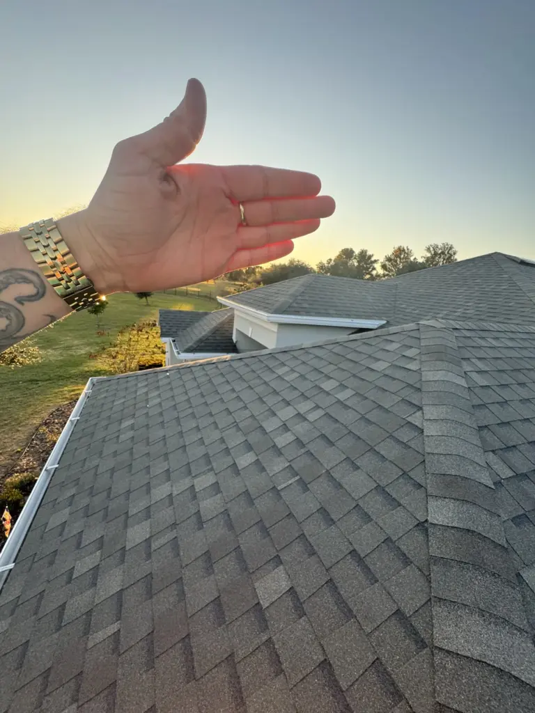 Inspector shading you from the sun toward newly installed slope