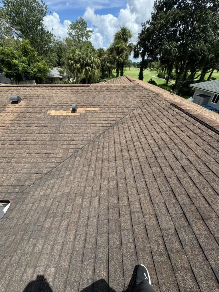 Evidence of roof failure and storm wear indicating full roof replacement needed — Winter Park Florida.