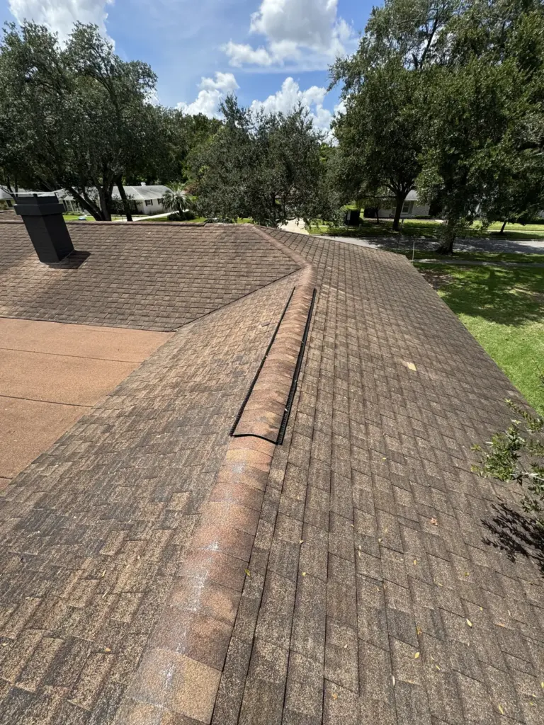 Overall roof condition photo showing weakened shingles and weathering in Winter Park FL