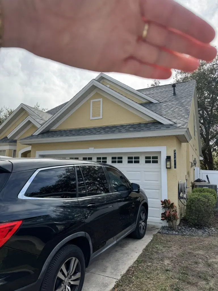 Completed residential roof replacement in the Iron Gate neighborhood of Leesburg, Florida