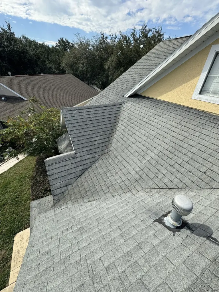 Roofing Projects FL 19 Roof valley area showing wear before replacement in Iron Gate, Leesburg, FL