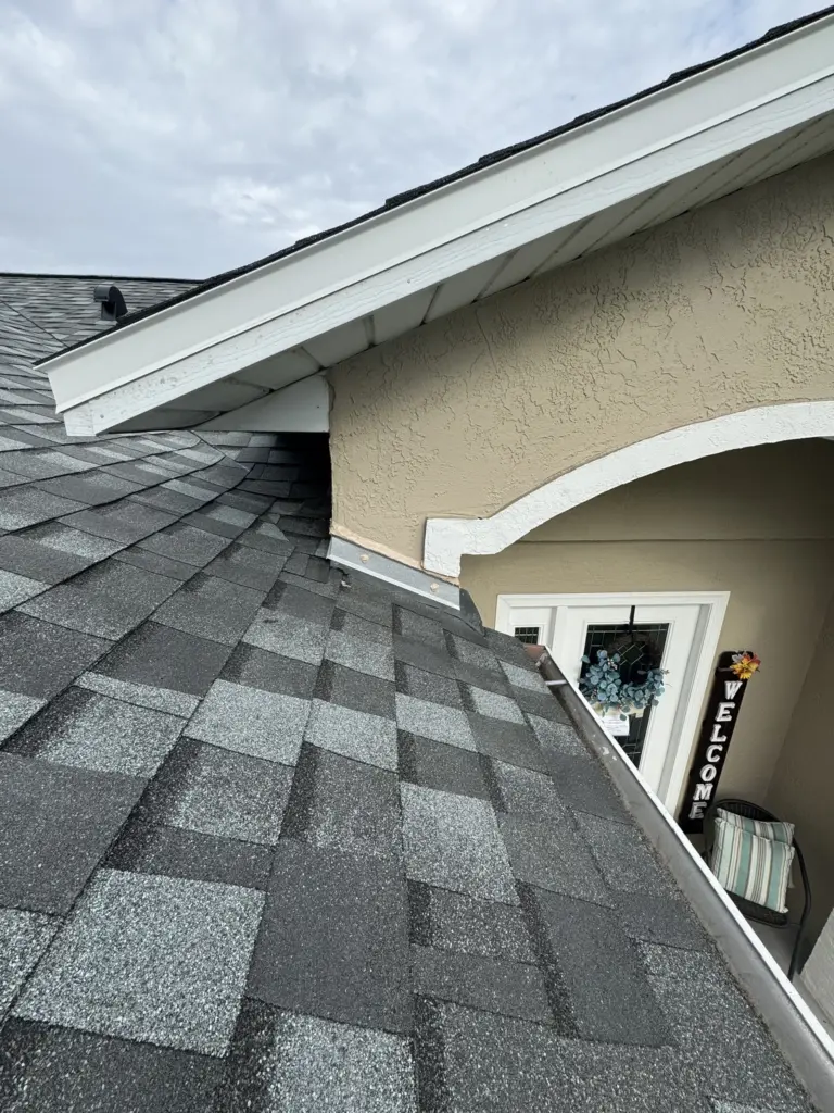 Properly aligned architectural shingles after roof installation in Port Orange FL