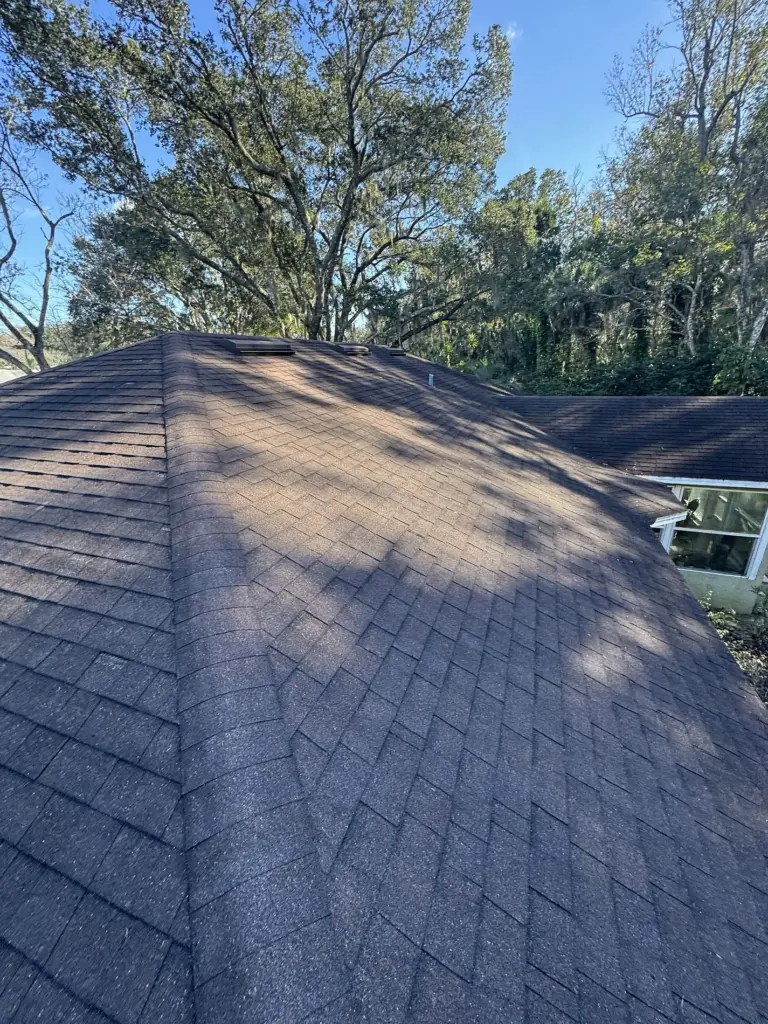 Roofing Projects FL 9 Roof valley area documented before roof replacement in Port Orange, Florida