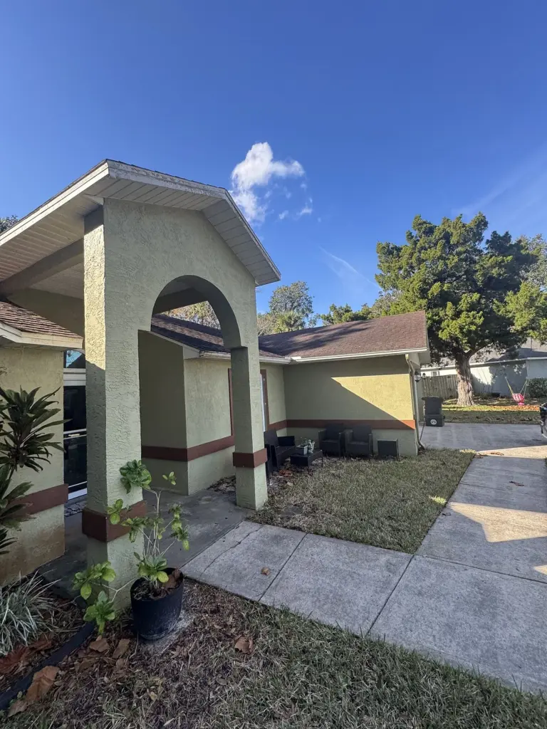 Roofing Projects FL 4 Front exterior view showing the existing roof condition before replacement in Port Orange, Florida