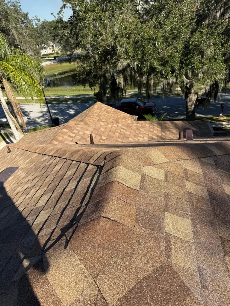 Finished roof planes with new shingle installation in Sanford, Florida