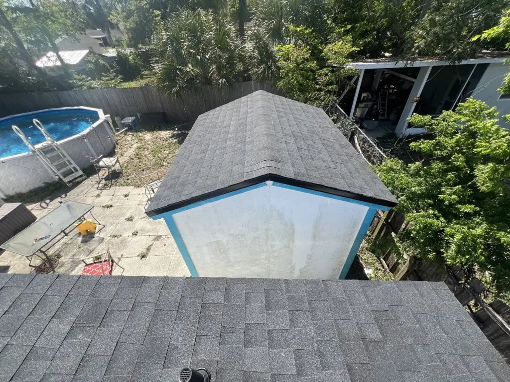 Completed Atlas Roofing System Over Patio Area in Daytona Beach FL