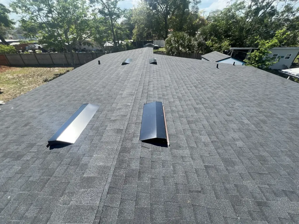 New Black Shadow Architectural Shingle Roof with Off-Ridge Vents