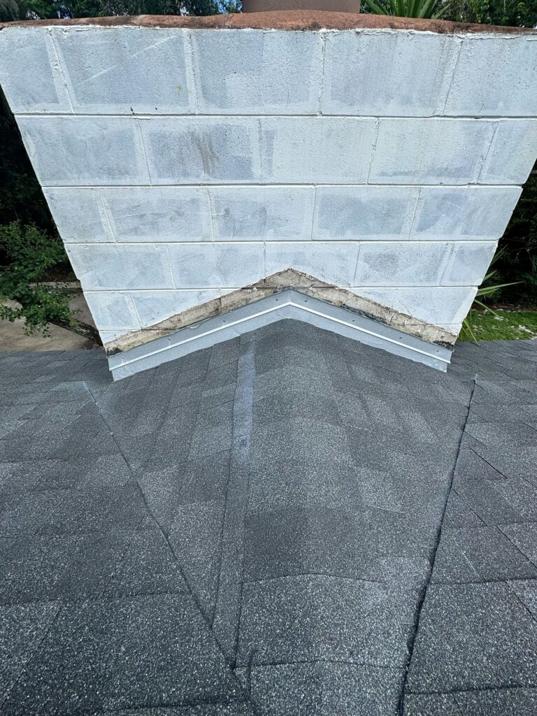 New chimney flashing with Atlas Pinnacle Pristine shingles in Orlando FL