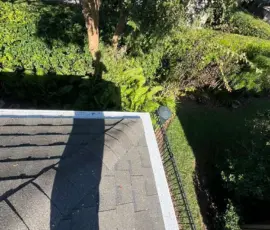 New architectural shingle roof paired with fresh gutter system and soffit installation following extreme hail damage in DeLand, Florida. New architectural shingle roof paired with fresh gutter system and soffit installation following extreme hail damage in DeLand, Florida.