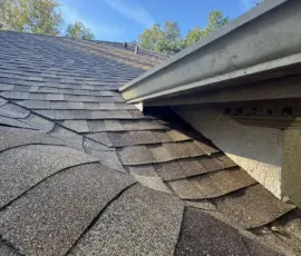 After image showing finished valley installation for proper water control. Completed roof valley installation on residential home in Sanford, Florida