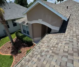 The finished roof gives this Sanford home a clean, refreshed appearance and long-term protection Completed Roof Replacement on Redmond Place in Sanford FL